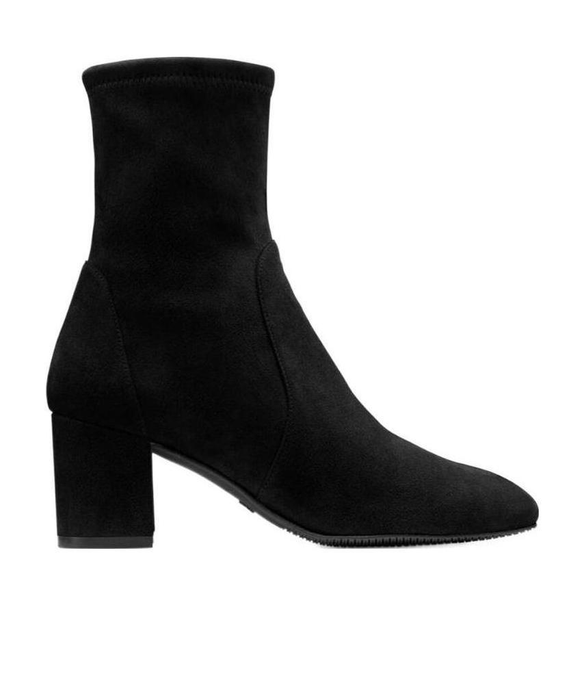 Stuart Weitzman Yuliana 60 Suede Leather Ankle Boot In Black