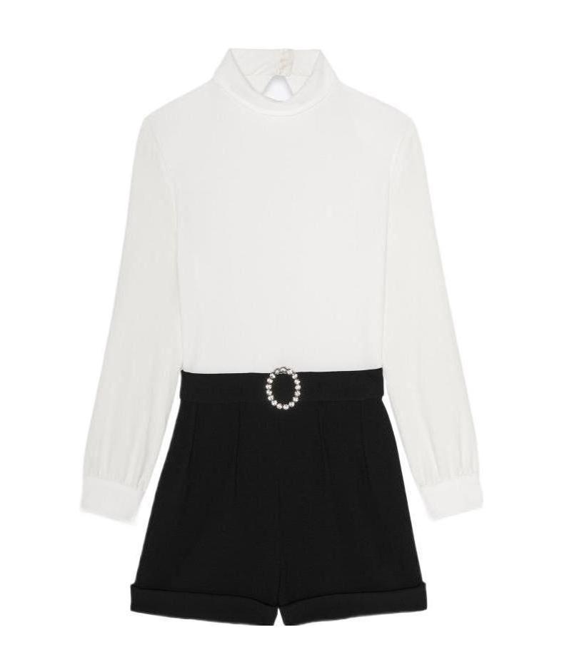Saint Laurent Backless Playsuit In White