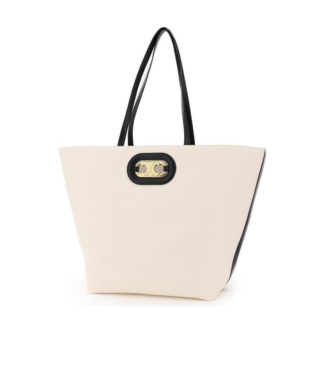 Celine Logo Handbag In Nude