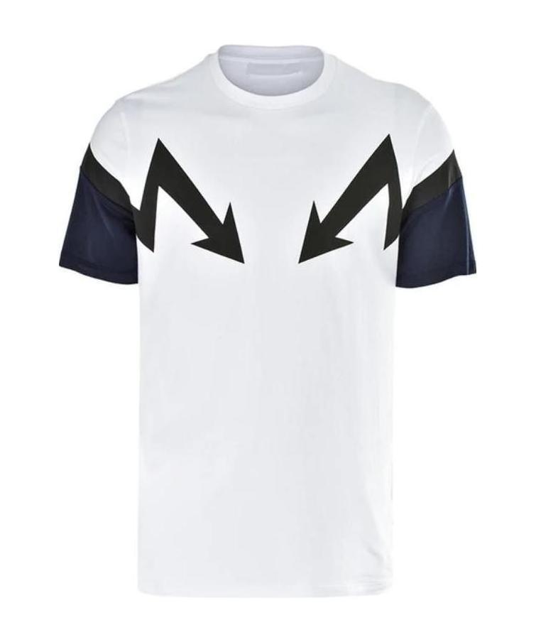 Neil Barrett Lightning Pattern T-shirt In White