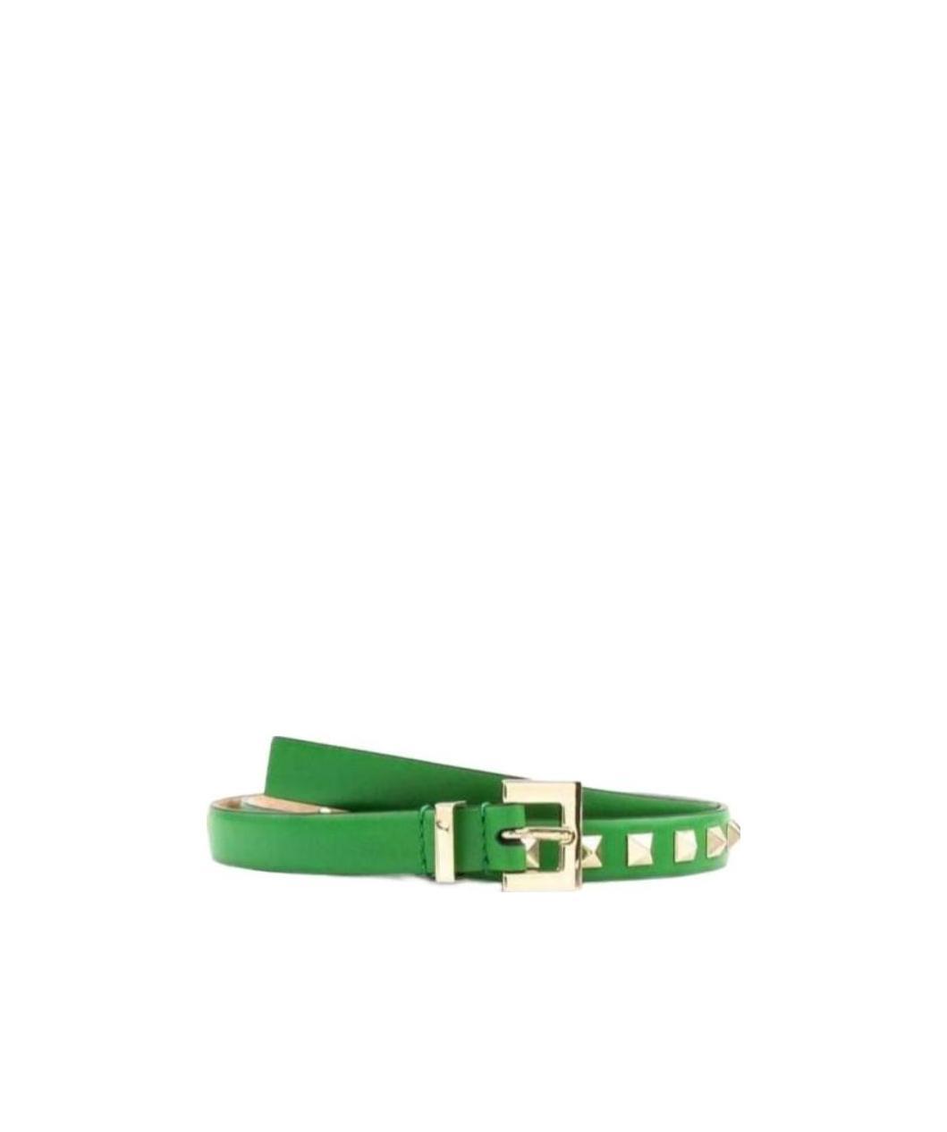 Valentino Metal Logo Belt In Green