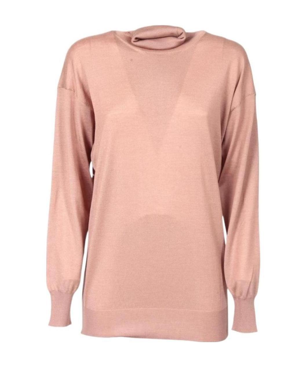 Tom Ford Pink High-neck Knitted Long-sleeve Top In Pink