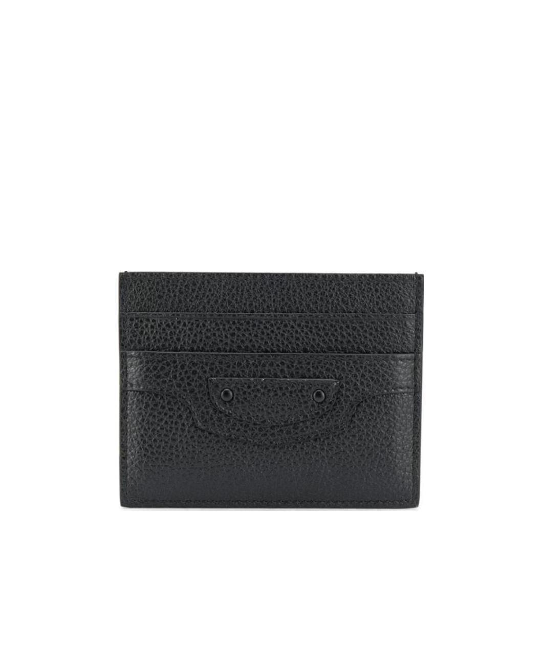 Balenciaga Neo Classic Grained Leather Cardholder In Black