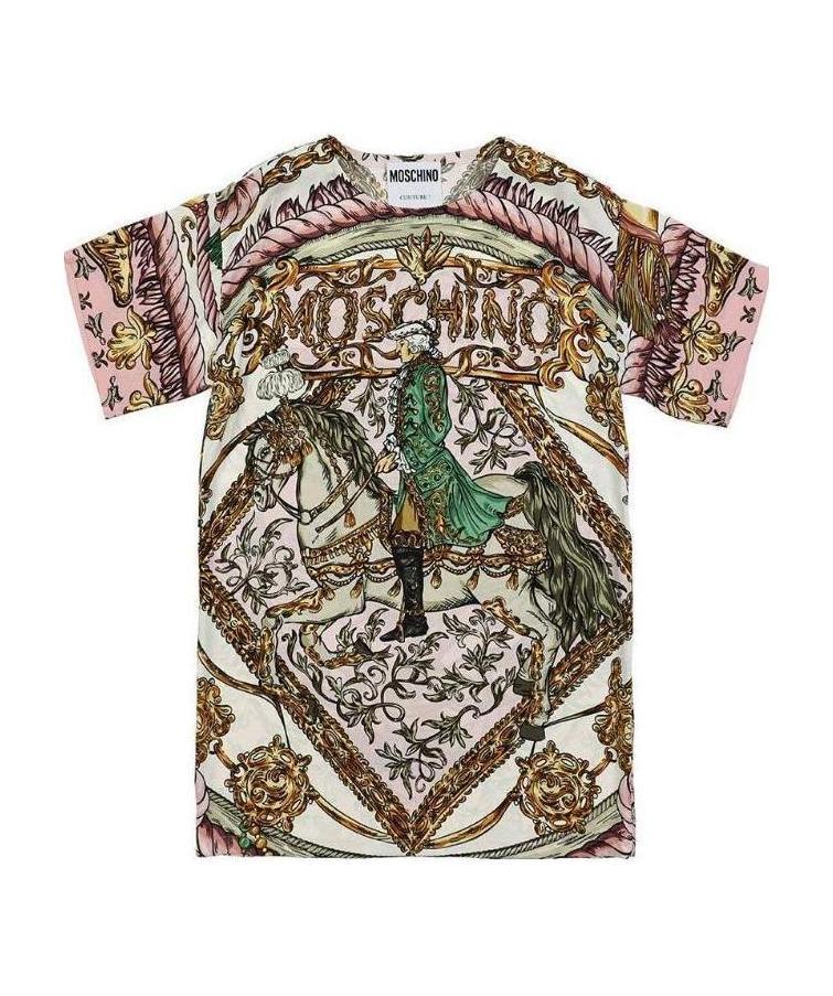 Moschino Pattern Printed T-shirt Dress In Nude