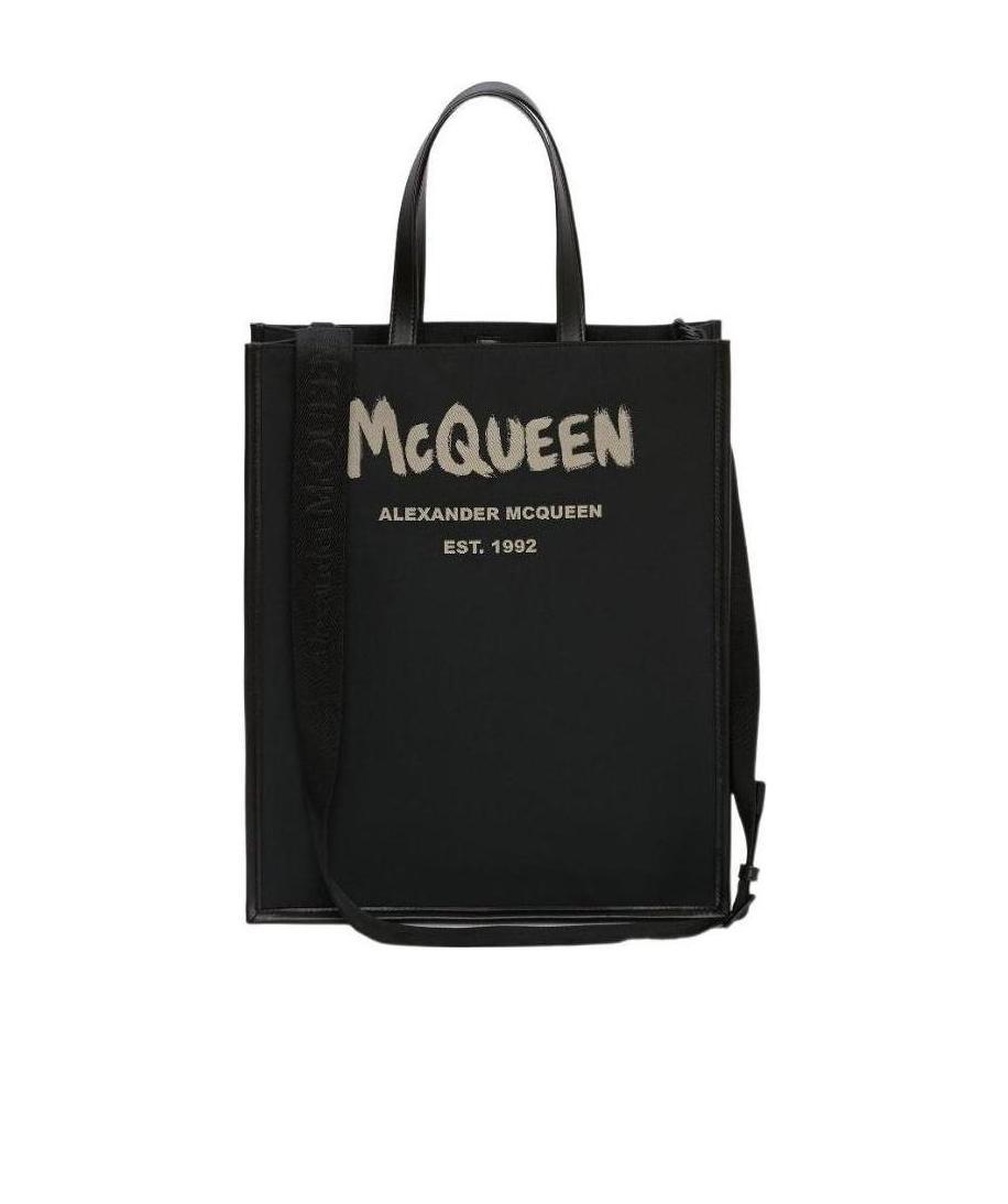 Alexander Mcqueen Logo-print Tote Bag In Black