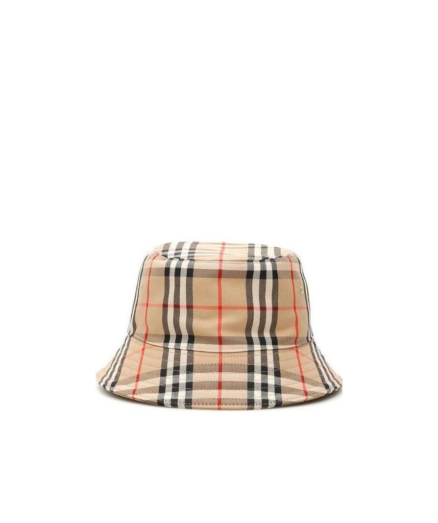 Burberry Men's Tb Check Bucket Hat In Nude