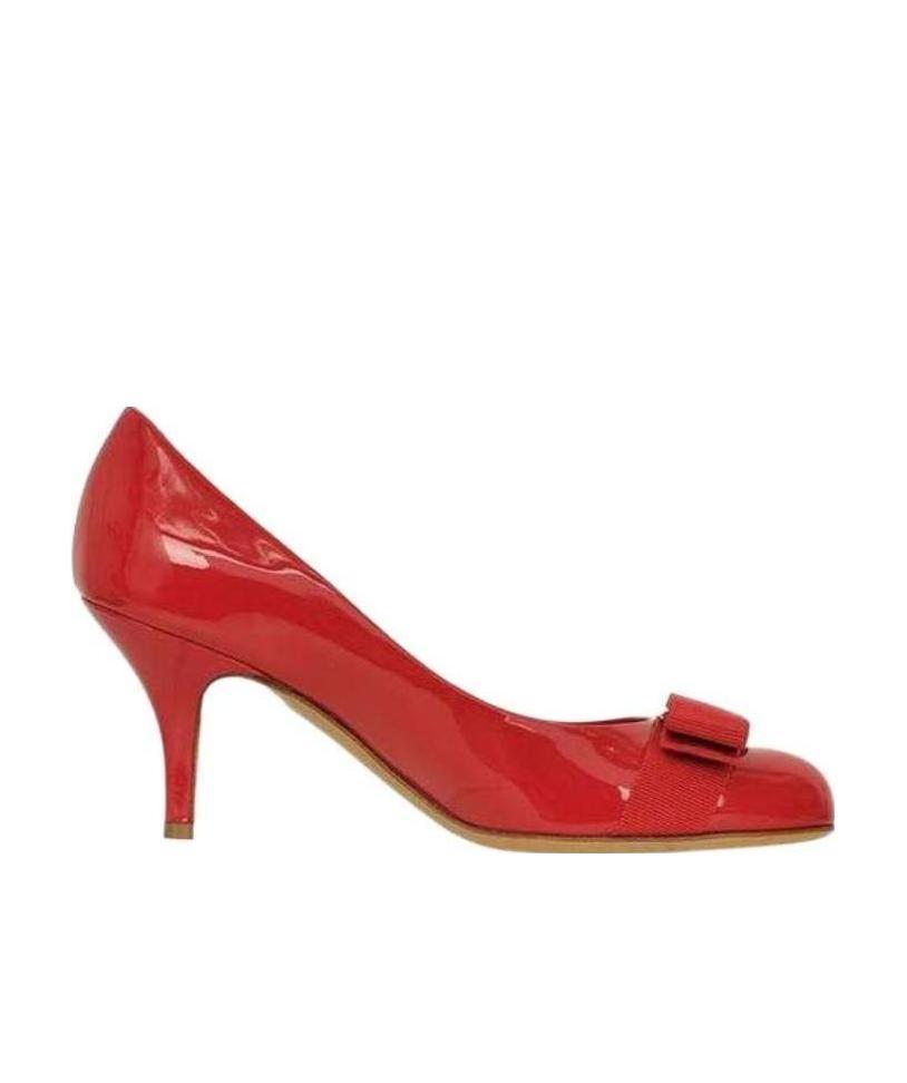 Ferragamo Carla 75mm Leather Pumps In Red