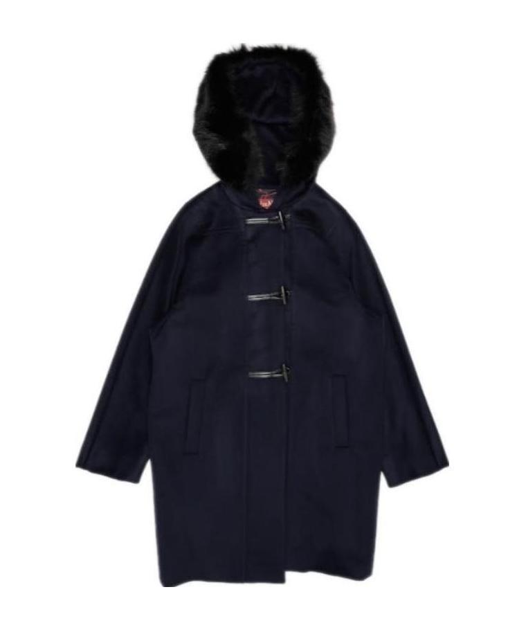 Max Mara Woolly Collar Hooded Coat In Black