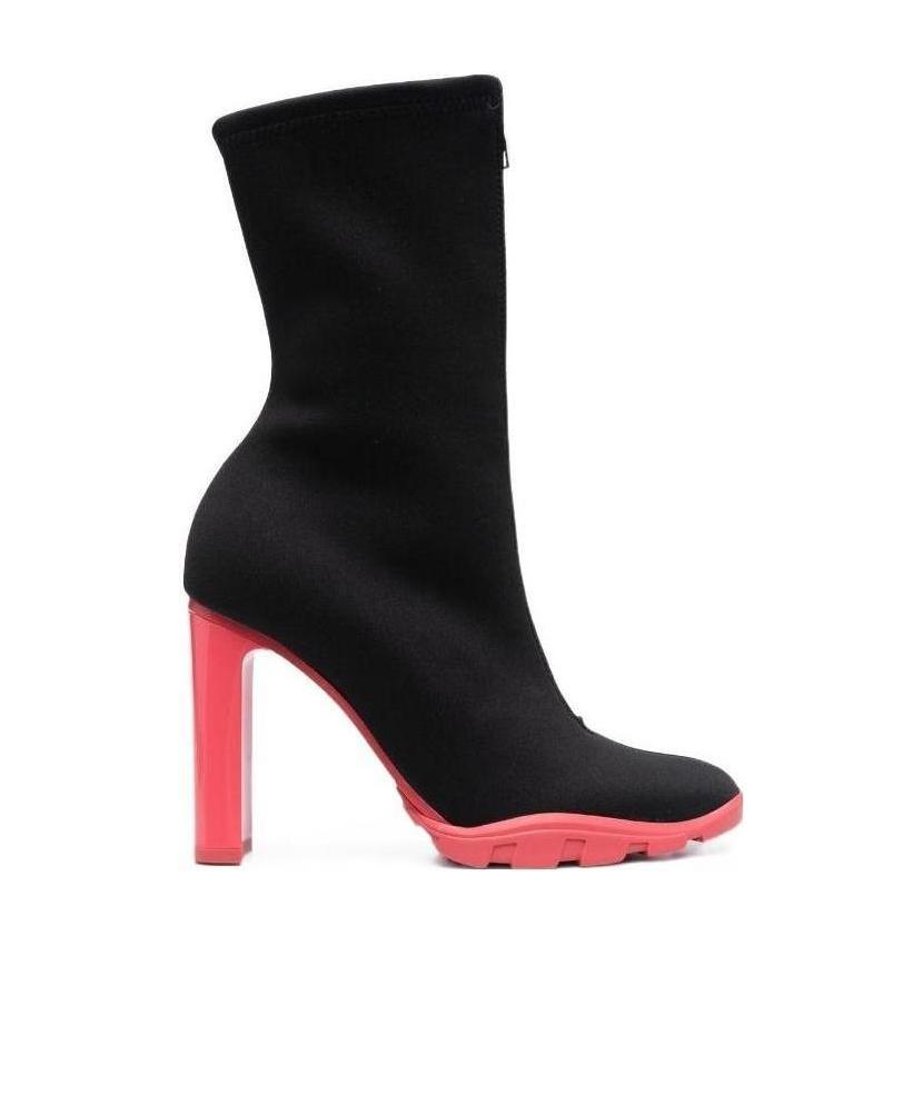 Alexander Mcqueen Black Neoprene Slim Tread Boots In Black