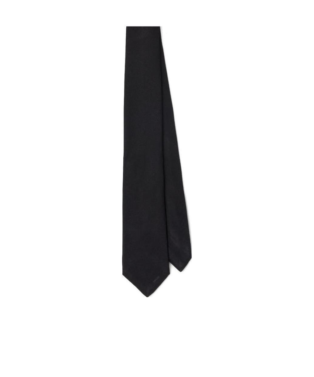 Prada Silk Blend Tie In Black