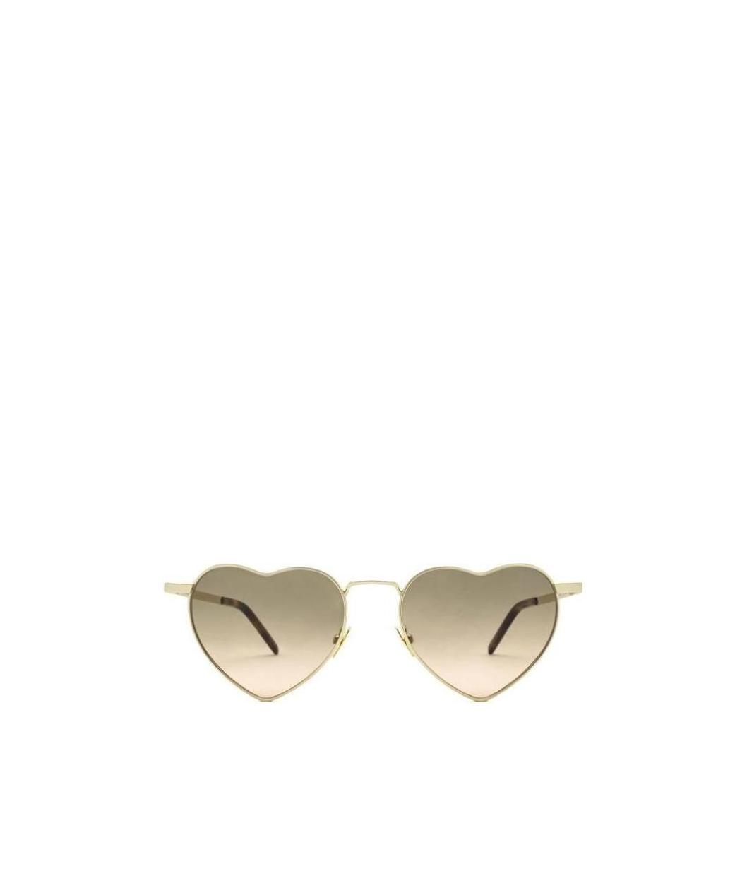 Saint Laurent Loulou Heart-shaped Sunglasses In Nude