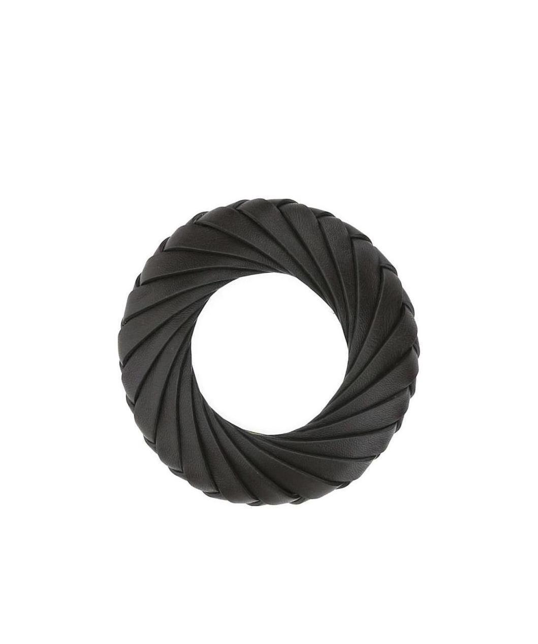 Bottega Veneta Intrecciato Leather Bracelet In Black