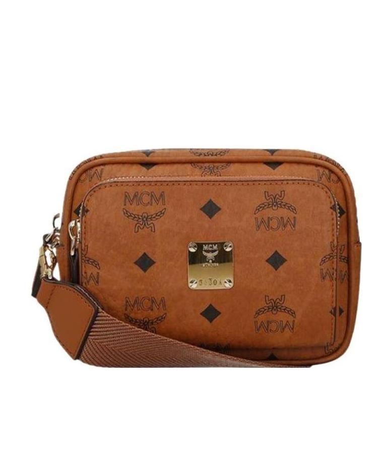 Mcm Visetos Crossbody Bag In Brown