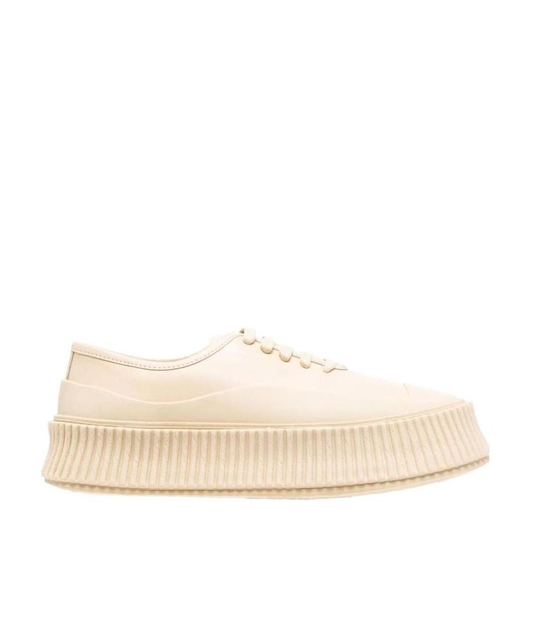 JIL SANDER RIDGED-SOLE LEATHER SNEAKERS