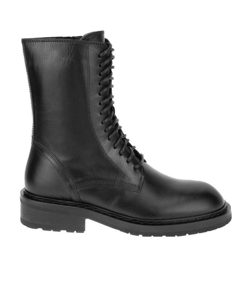 Ann Demeulemeester Black Lace-up Boots In Black
