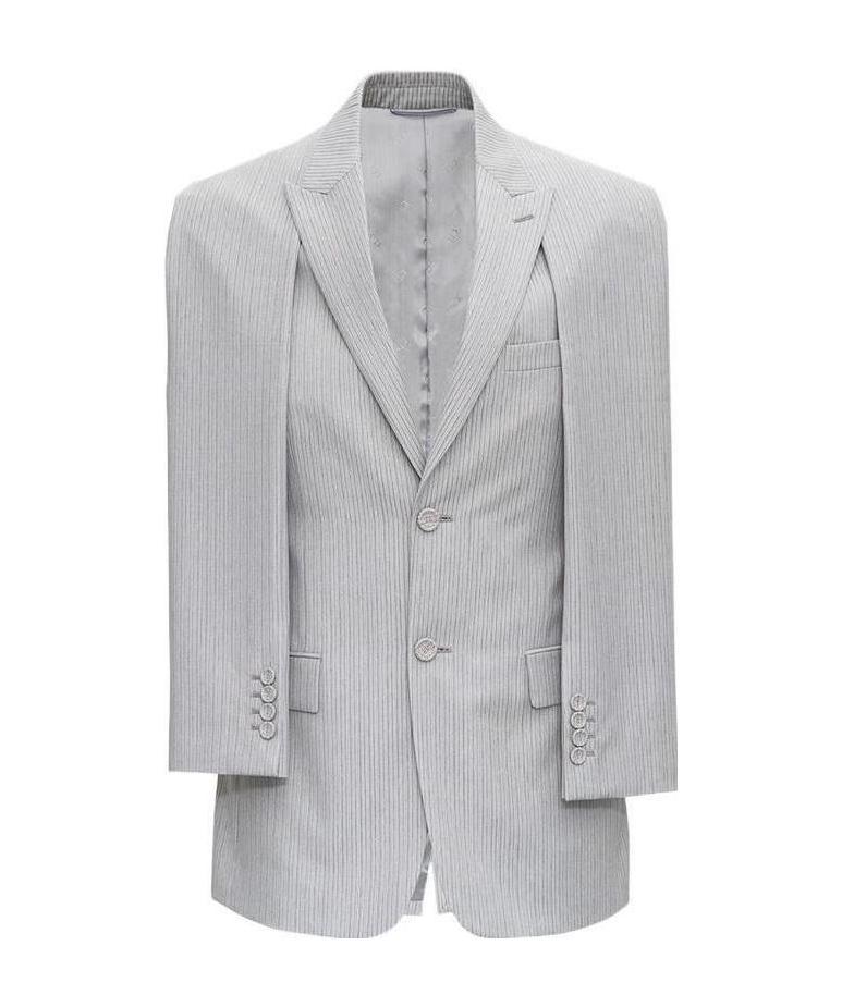 Dior Homme Striped Sleeveless Jacket In Gray