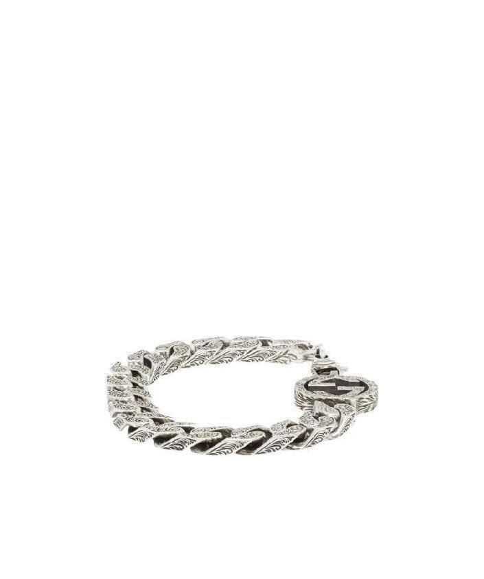 Gucci Interlocking G Chain Bracelet In Silver In Gray