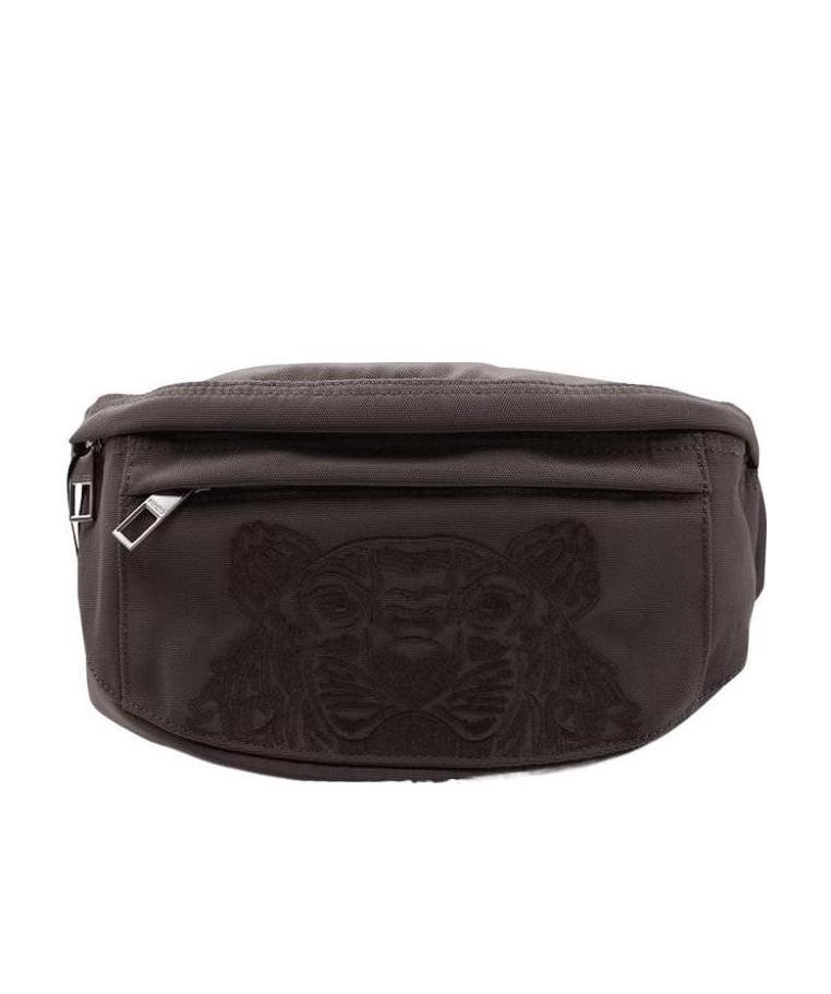 Kenzo Tiger Head-motif Embroidered Belt Bag In Black