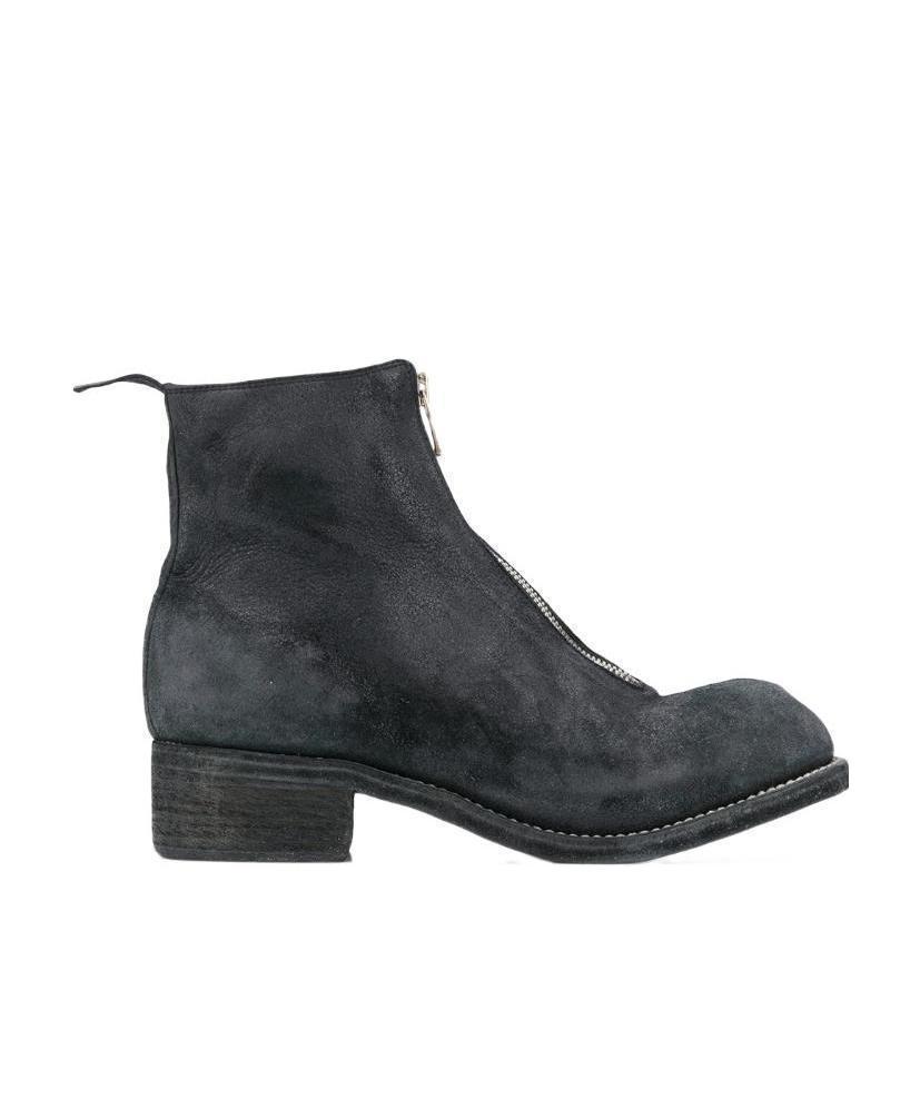 Guidi Front Zip Ankle Boots In Black