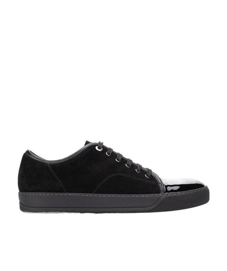 Lanvin Dbb1 Panelled Leather Low-top Sneakers In Black