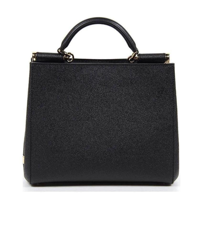 Dolce & Gabbana Logo Details Handbag In Black