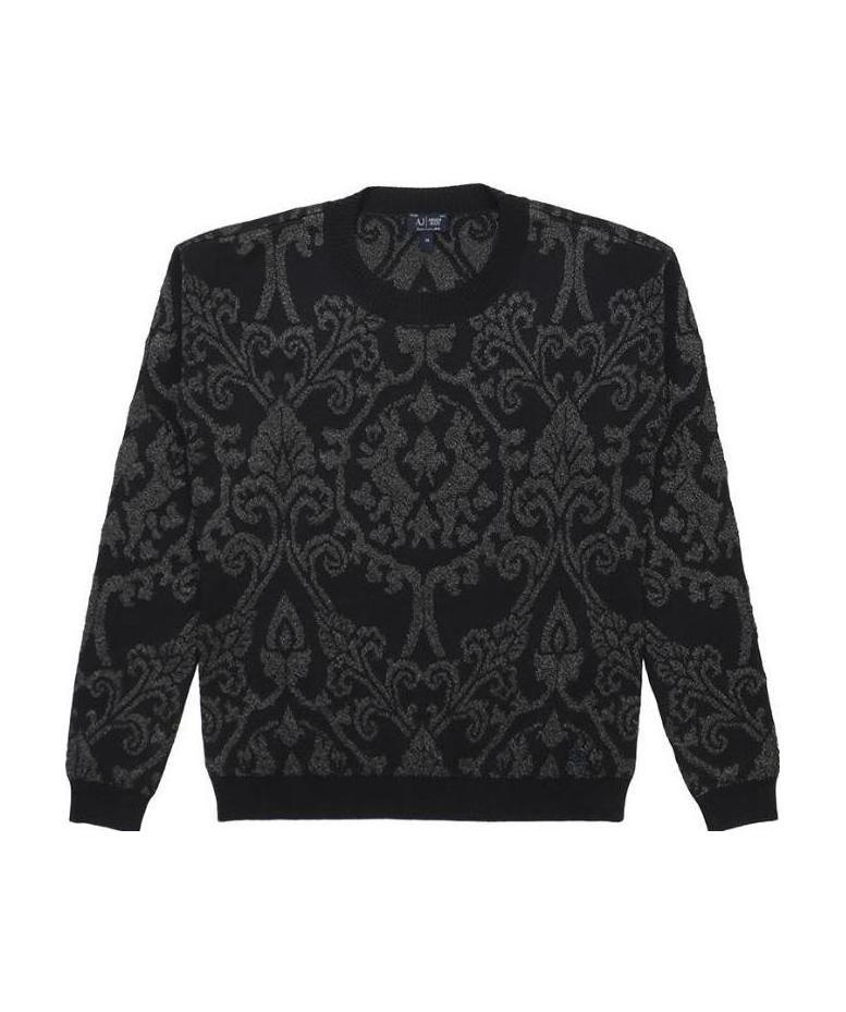 Armani Jeans Logo Knitted Pullover In Black