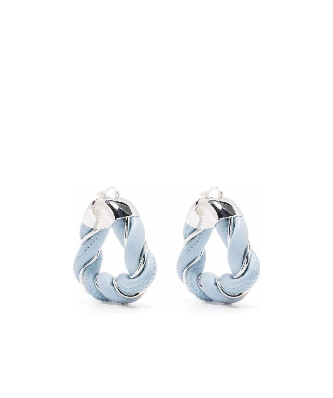 Bottega Veneta Twisted Hoop Earrings In Blue