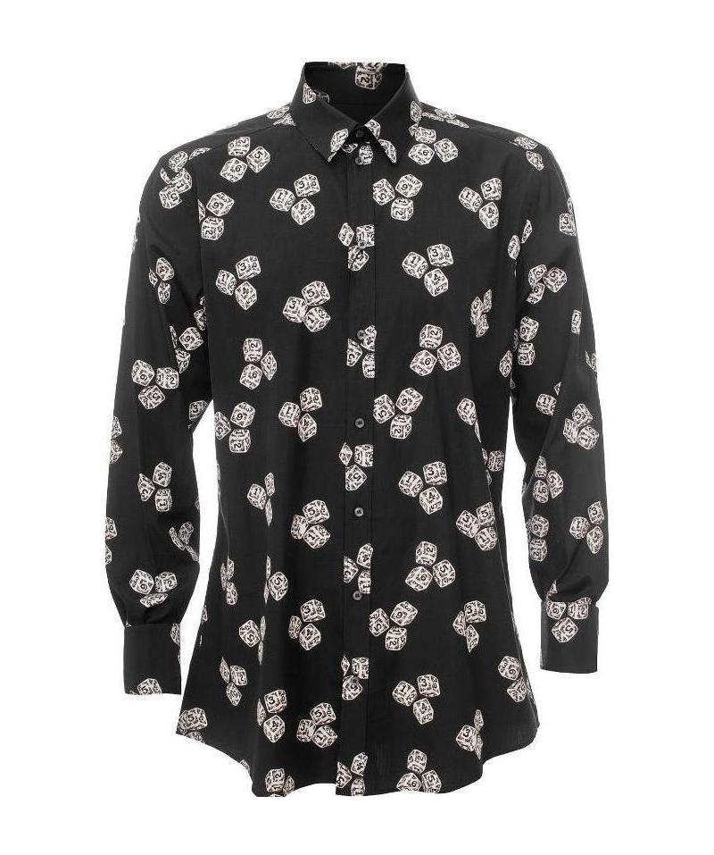 DOLCE & GABBANA PRINTED LONG-SLEEVED SHIRT