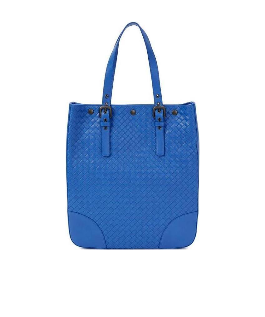 Bottega Veneta Knitted Handbag In Blue