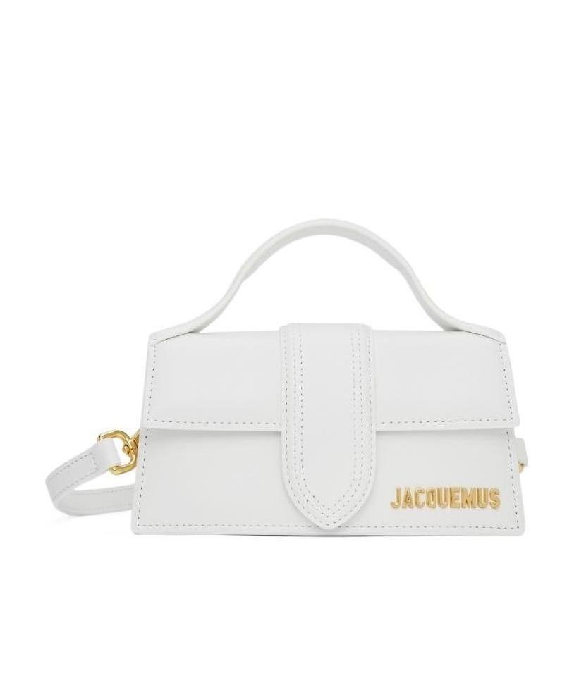 Shop Jacquemus Logo Flip Shoulder Bag In White