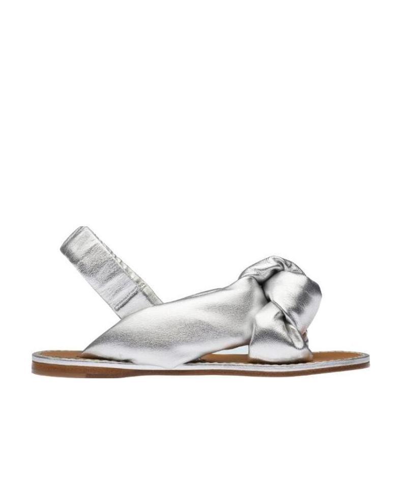 Miu Miu Bow-tie Sandals In Gray