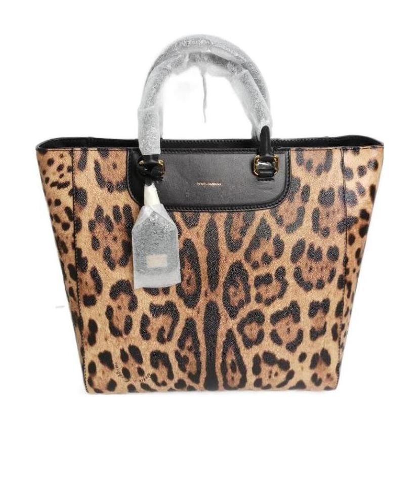Dolce & Gabbana Leopard Print Handbag In Multicolor