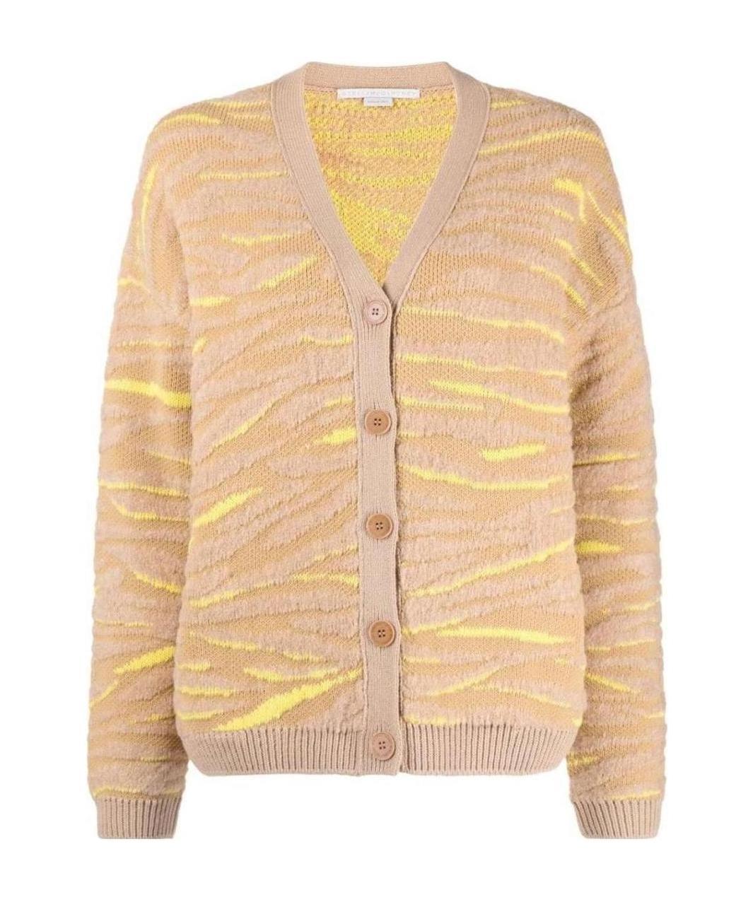 Stella Mccartney Tiger-pattern Knitted Cardigan In Nude