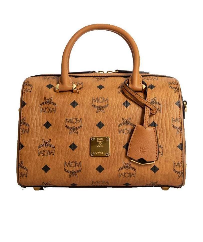 Mcm All-over Logo Print Tote Bag In Brown