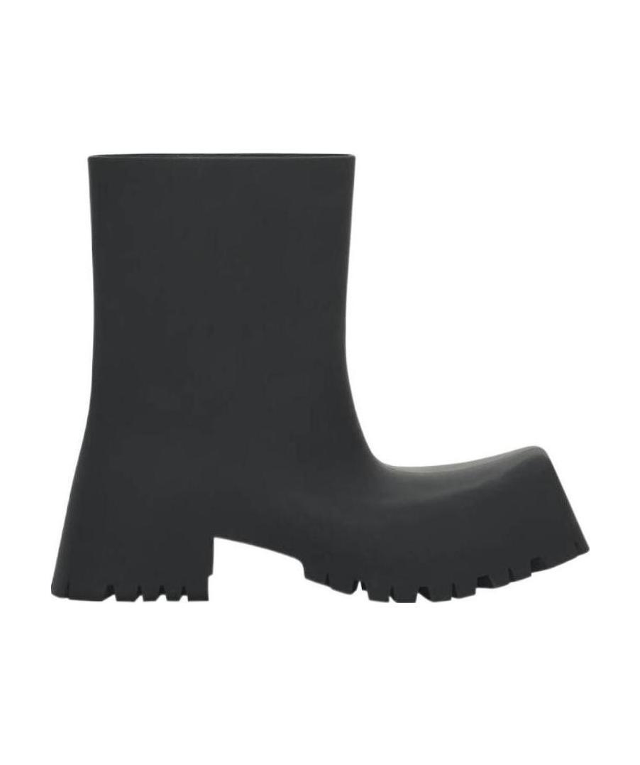 Balenciaga Low Heels Ankle Boots In Black Rubber/plasic In Black