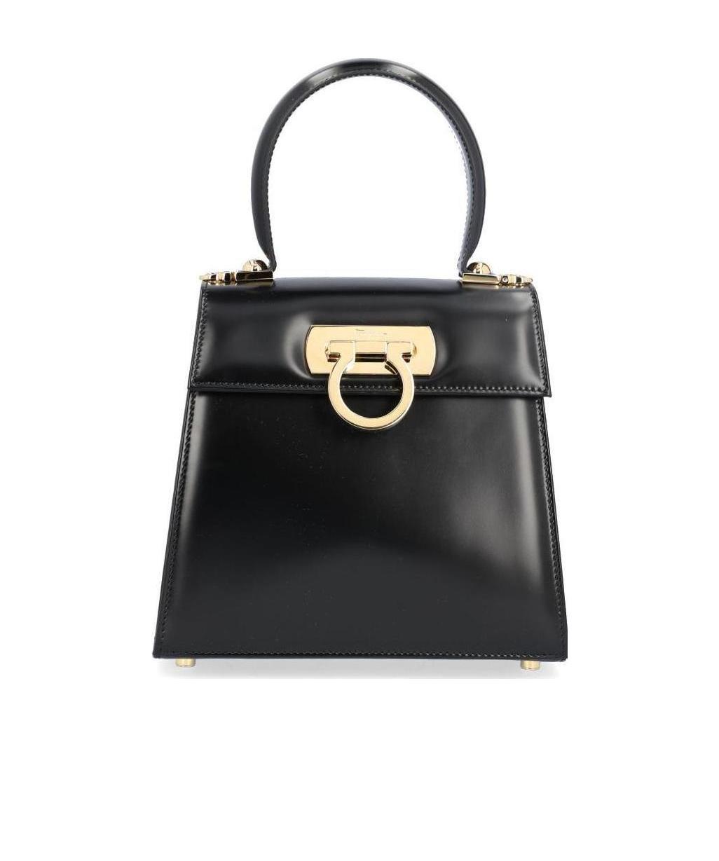 Ferragamo Salvatore  Small Top Handle Bag In Black