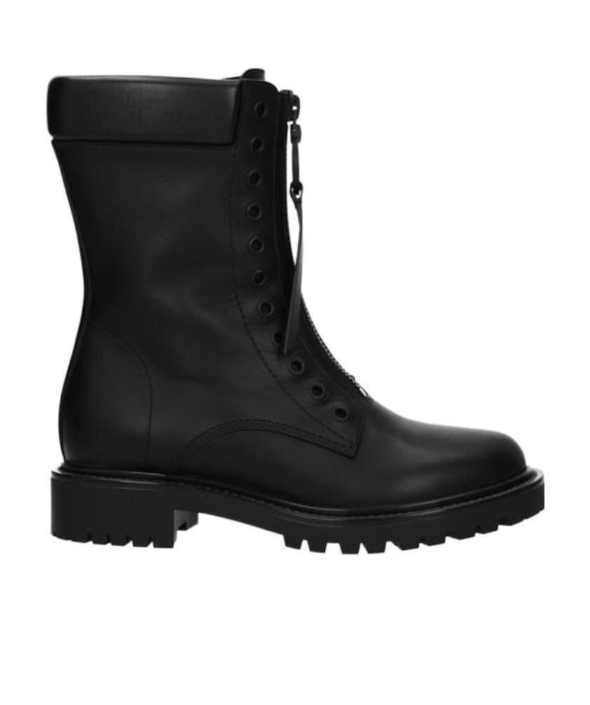 Dior Black Zipper Ankle Boots In Black