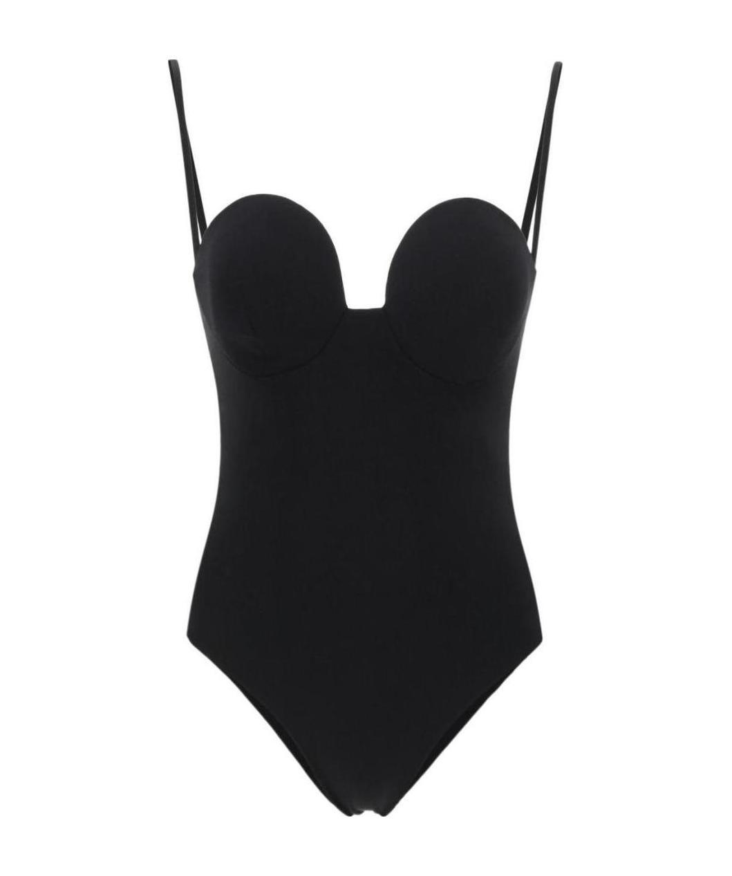 Shop Magda Butrym Retro Bustier Swimsuit In Black