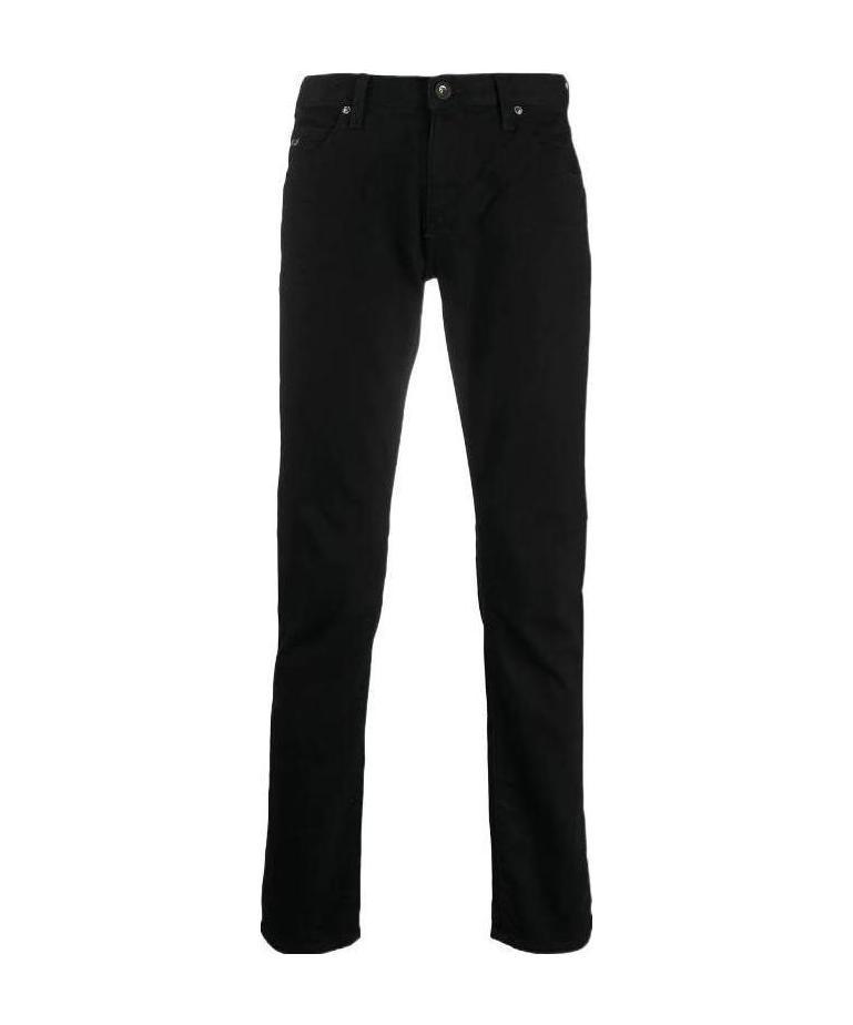 Emporio Armani Mid-rise Slim-fit Jeans In Black