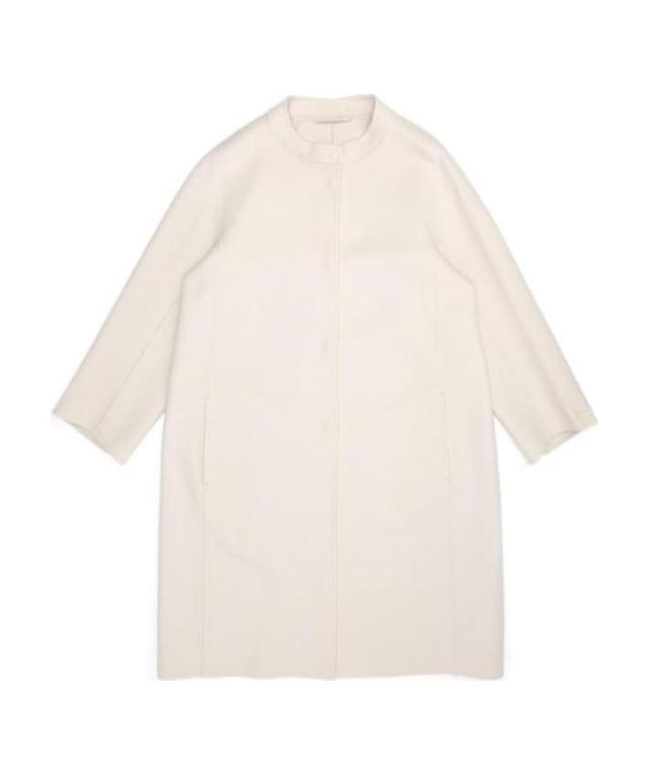 Max Mara Round-necked Coat In White