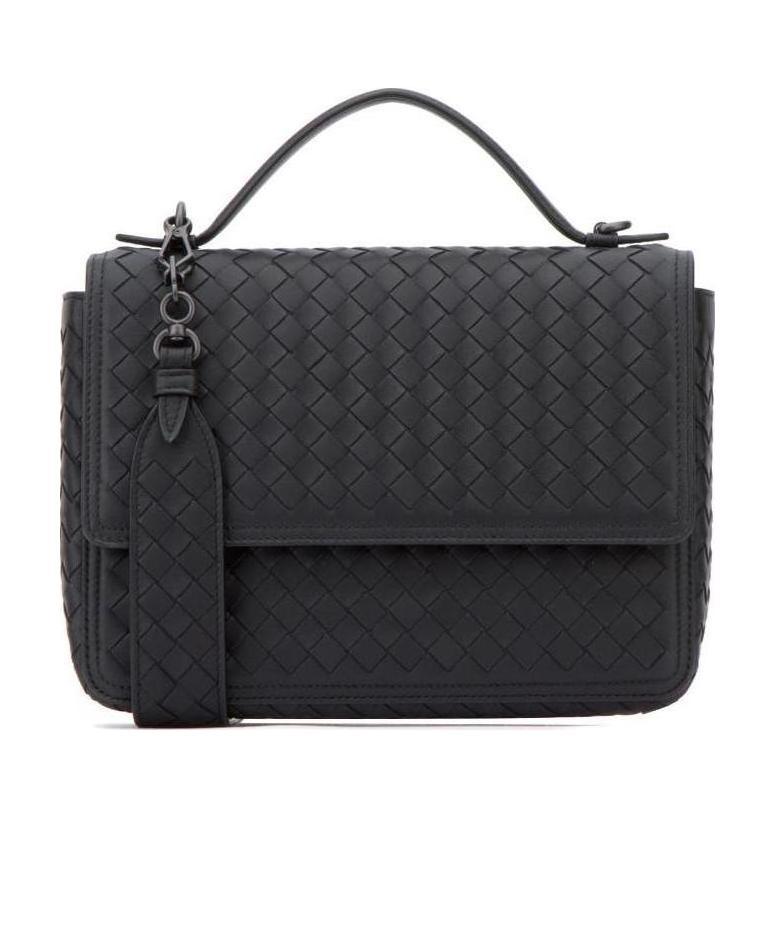 Bottega Veneta Woven Shoulder Bag In Black