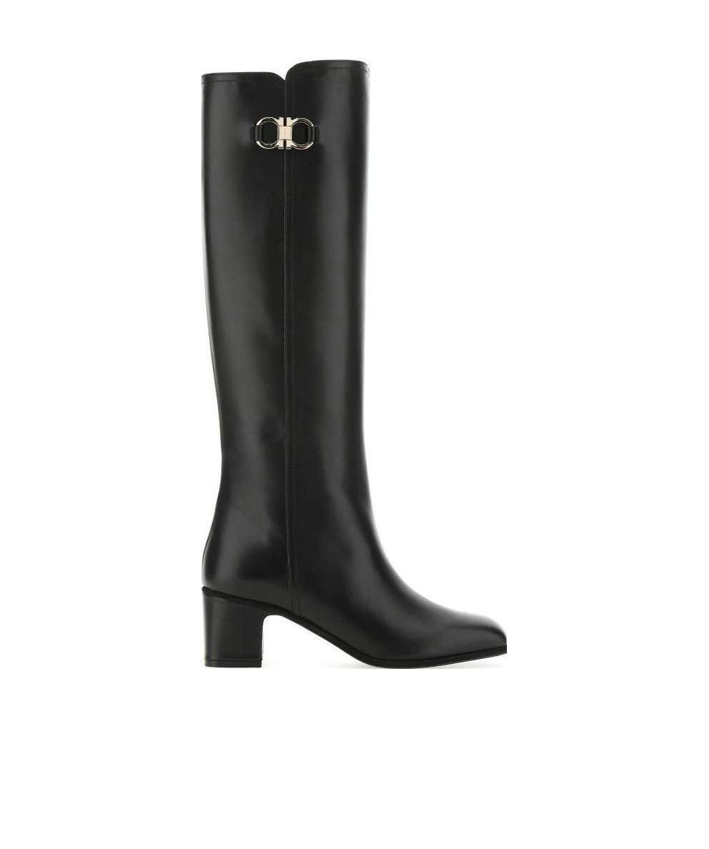 Ferragamo Gancini Knee-high Boots In Black