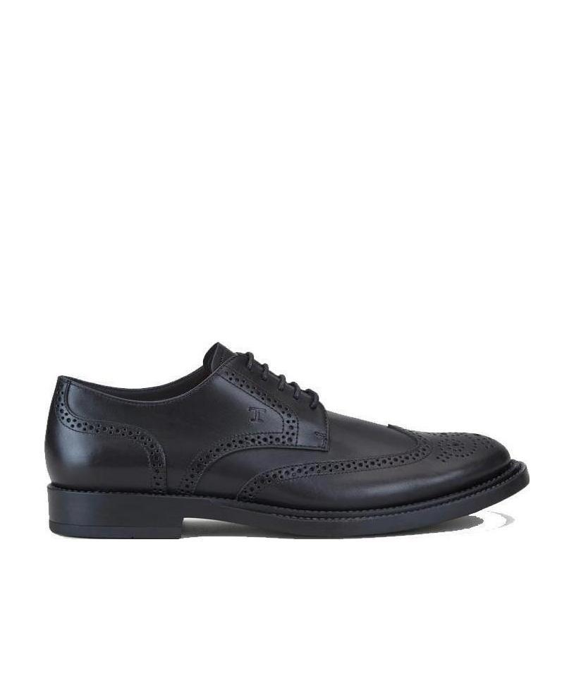 Tod's Wingtip Monogram Brogues In Black