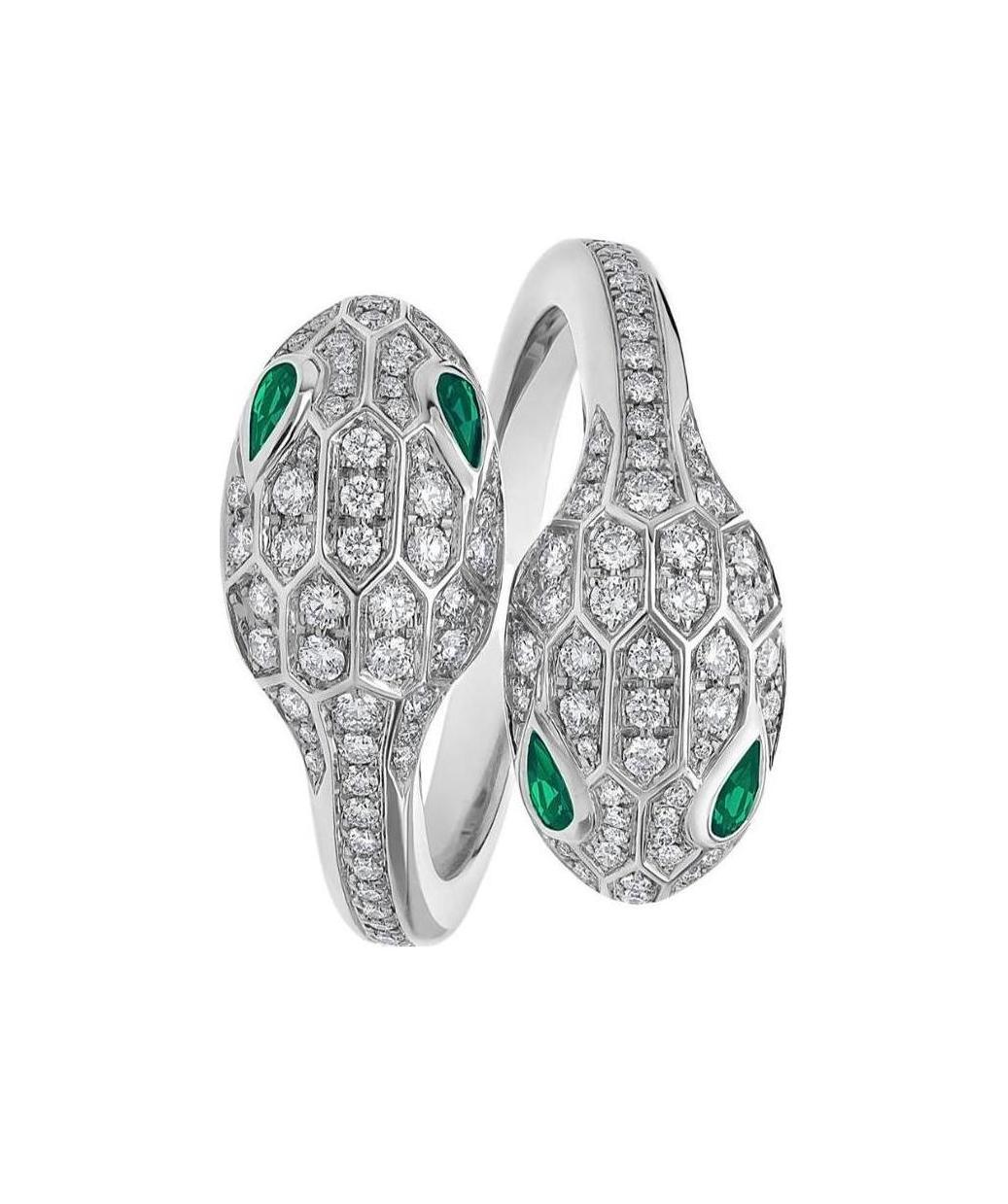 Bvlgari Double Snakehead Ring In Gray