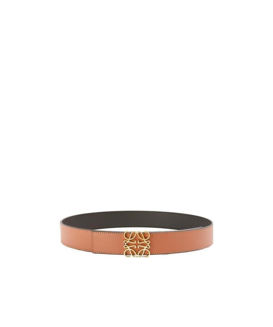 Loewe Logo Plaque Reversible Belt In Brown
