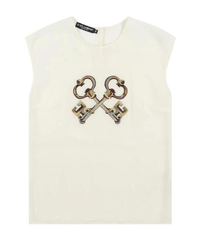 Dolce & Gabbana Sleeveless T-shirt In White