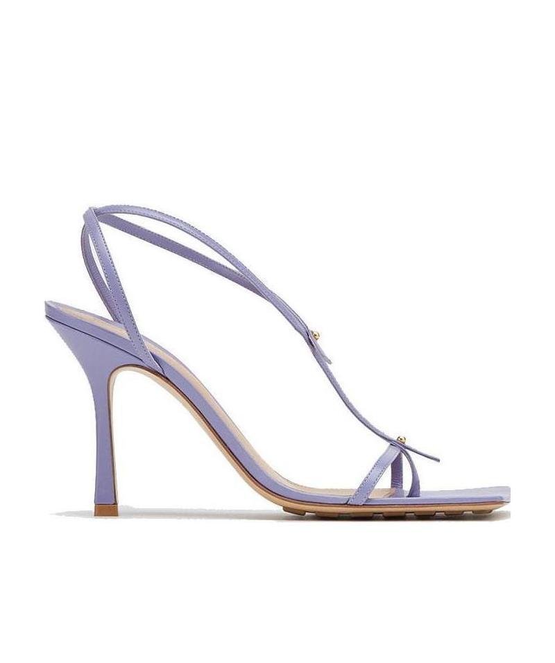 Bottega Veneta Stretch Square-toe Sandals In Purple