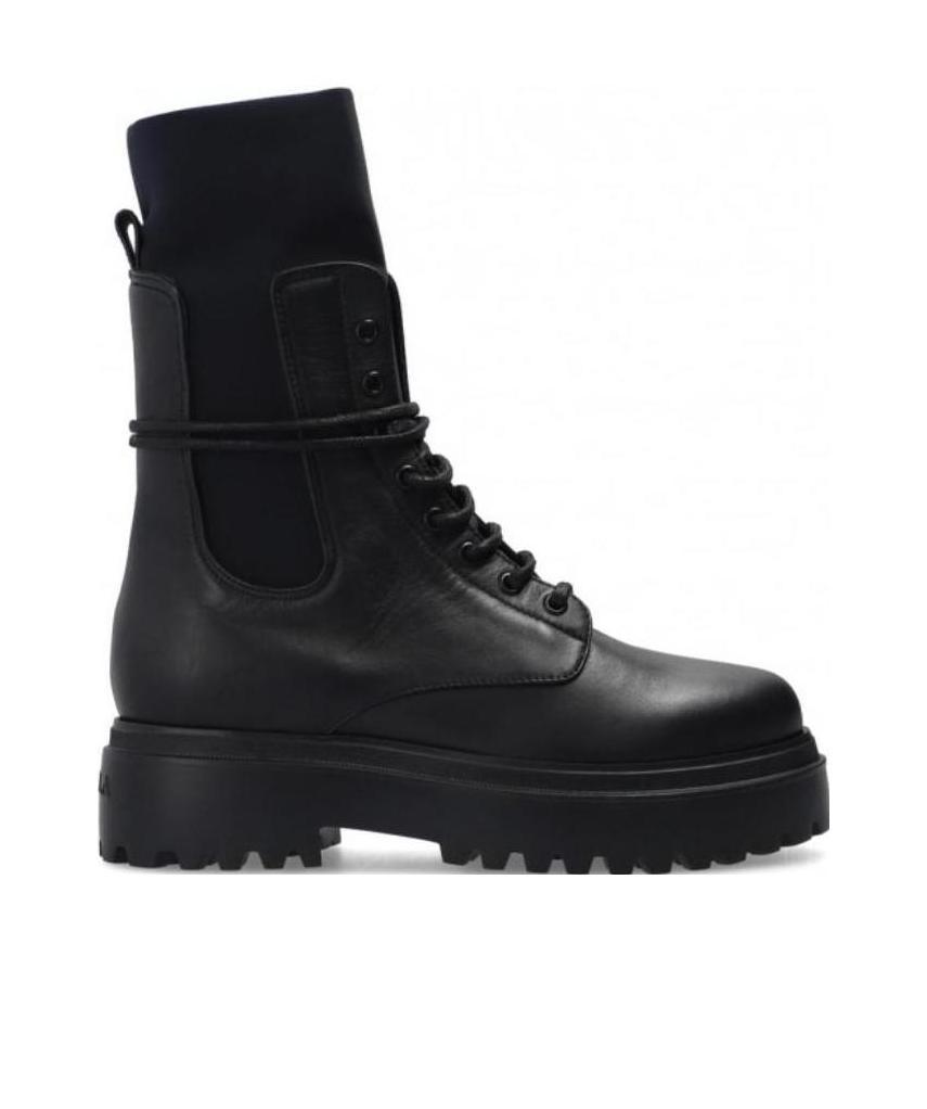 Shop Le Silla Ranger Leather Ankle Boots In Black