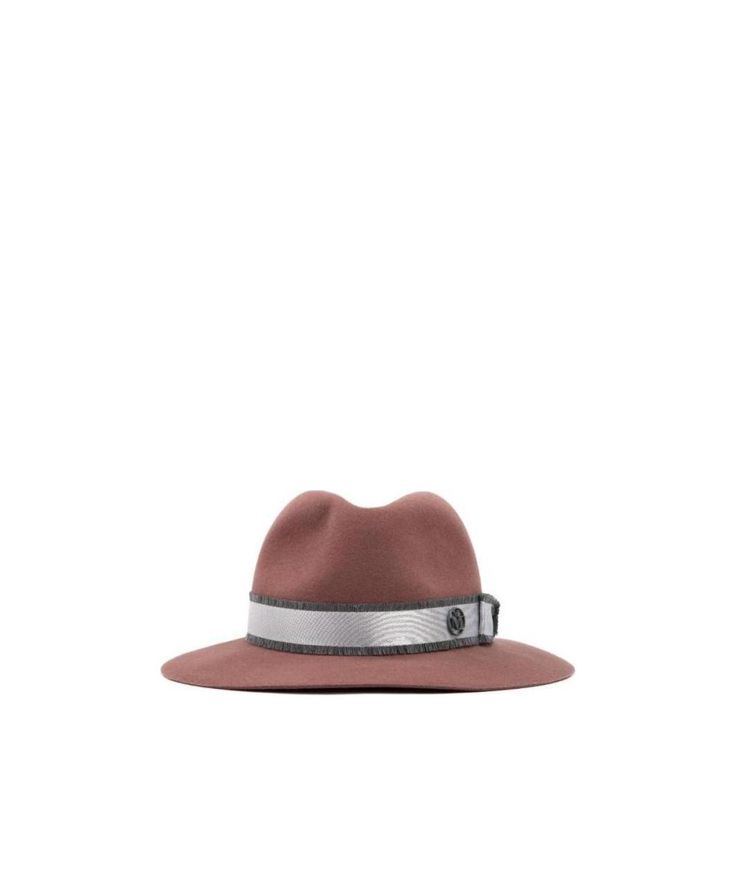 Maison Michel Emblem Decorated With Satin Hat In Brown