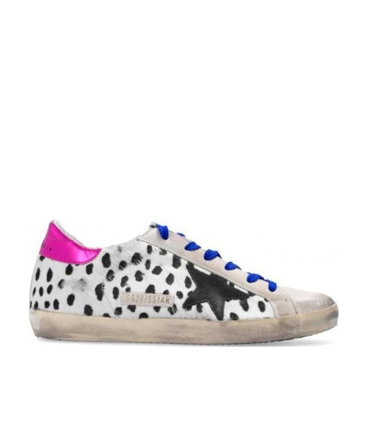 Golden Goose Super-star Leopard-print Sneakers In White